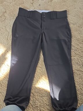 Women Black Athletic Baseball Pants